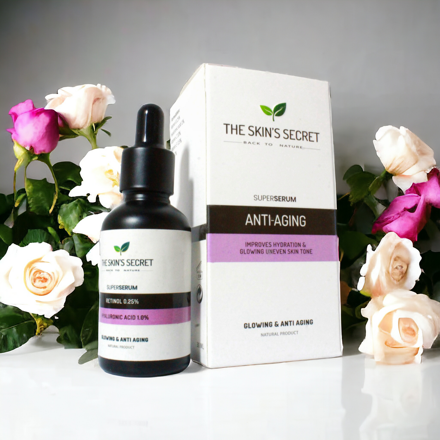 The Skin's Secret Anti-Aging Serum - 30ml - Improves Hydration, Glowing & even Skin Tone + FREE OKSI ANTI-FUNGAL SHAMPOO